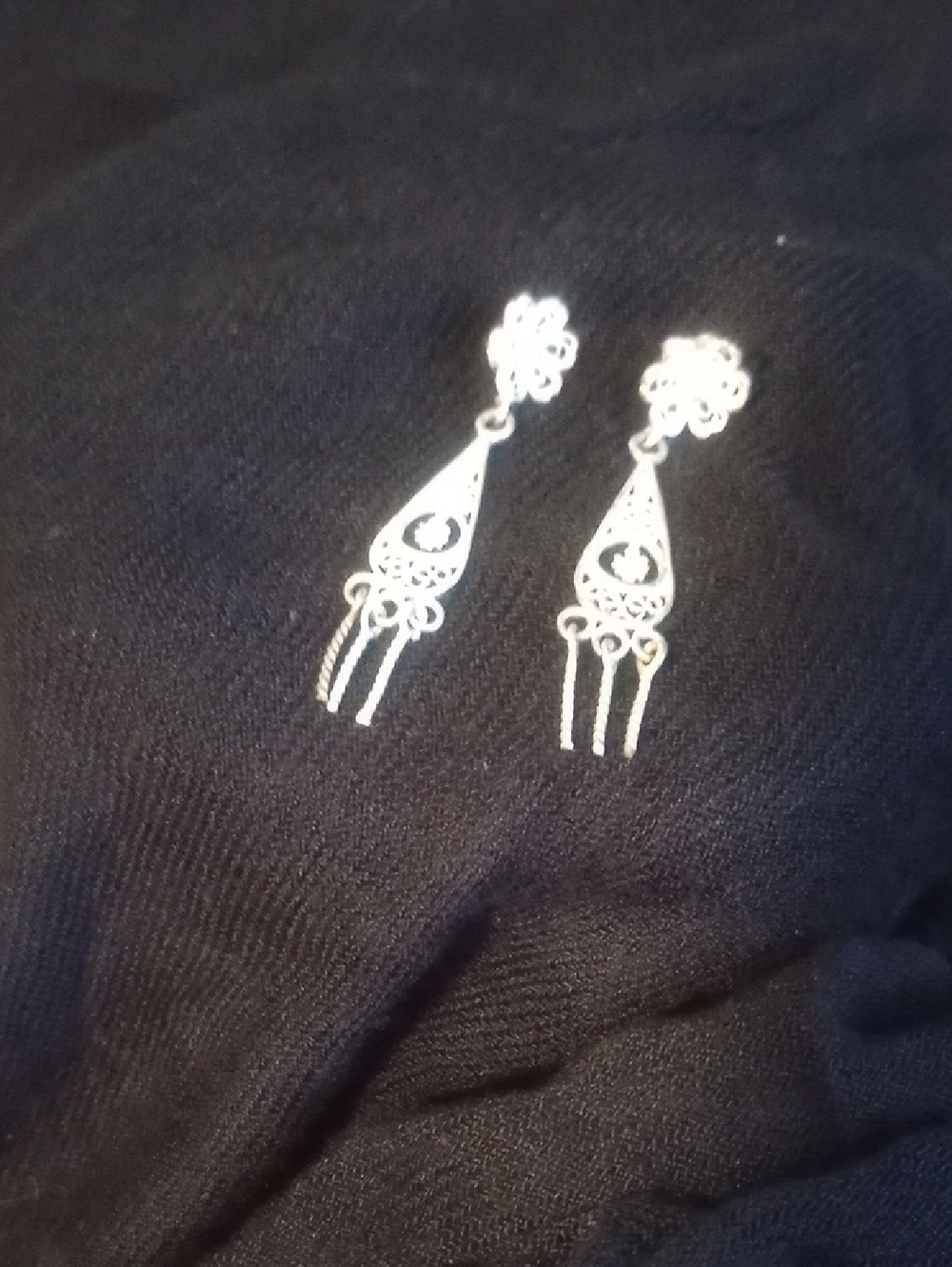 Gold Filigree Drop Earrings - Elegant Women's Jewelry